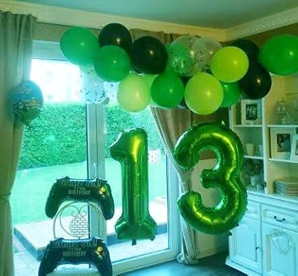Green Foil Number 8 Balloon 40 Inch, Helium Mylar Eight Number 8 18 28 38 48 58 80 88 Birthday Balloons, 8th Green Women Men Wedding Anniversary, Graduations Party Supplies