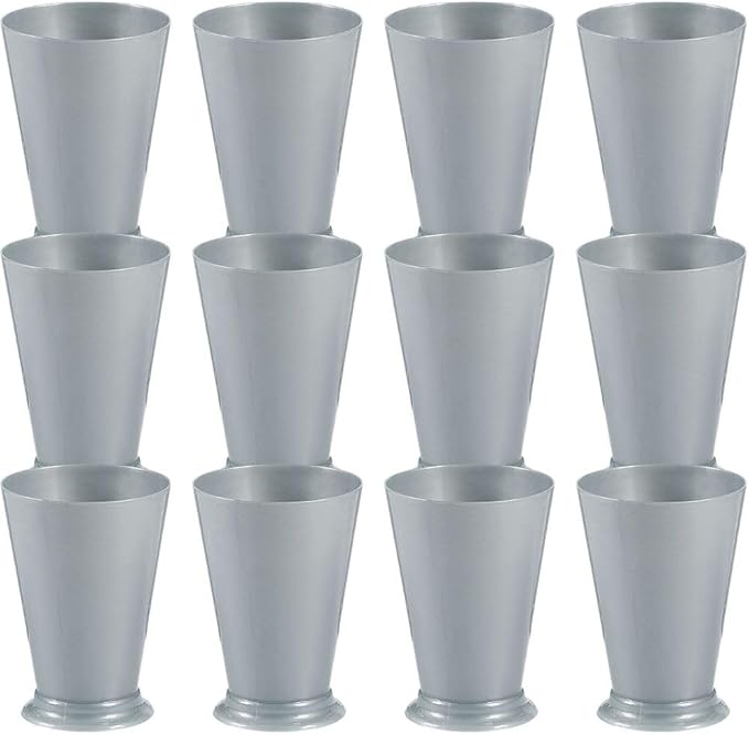 Fun Express Mint Julep Cups Silver Disposable Plastic - Set of 12 Premium 10oz Cups for Kentucky Derby Party Supplies | Perfect for Derby Parties, Cocktail Events & Southern Themed Celebrations