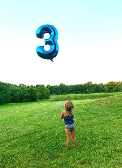 Large Navy Blue 3 Number Balloon 40 Inch, 3 Three Wednesday Birthday Balloons,3rd 13 30 31 33 53 Birthday Party Decorations, Bluey Birthday Parties Anniversary Graduation Supplies