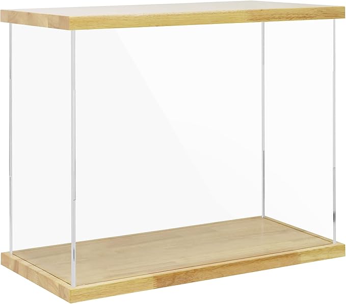 BenchPro Clear Acrylic Display Case for Trophy, Collectibles, Assemble Cube Display Box Stand Dust Proof Protection Showcase for Action Figures Toys. (1" Thick Wood, 21" H x 24" L x 12" D)