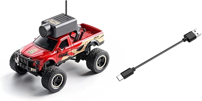 WL 1/64 FPV RC Car with Camera, APP Auto-Pairing Mini RC Truck with Remote Controller, 3-Speed Modes Gyroscope Remote Control Off-Road Truck for Adults