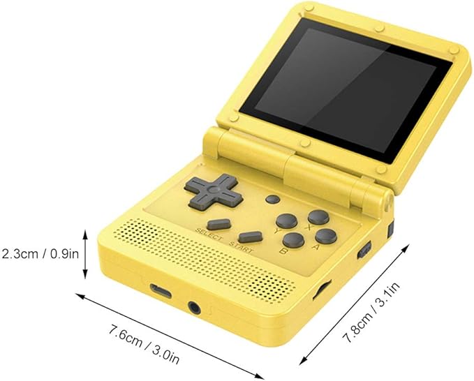 GoolRC Retro Handheld Game Console, with 16G Built-in 2000 Classic Games, Portable Hand Held Open Source Linux System 3.0-in HD IPS Screen Handheld Game Console (Yellow 16GB)