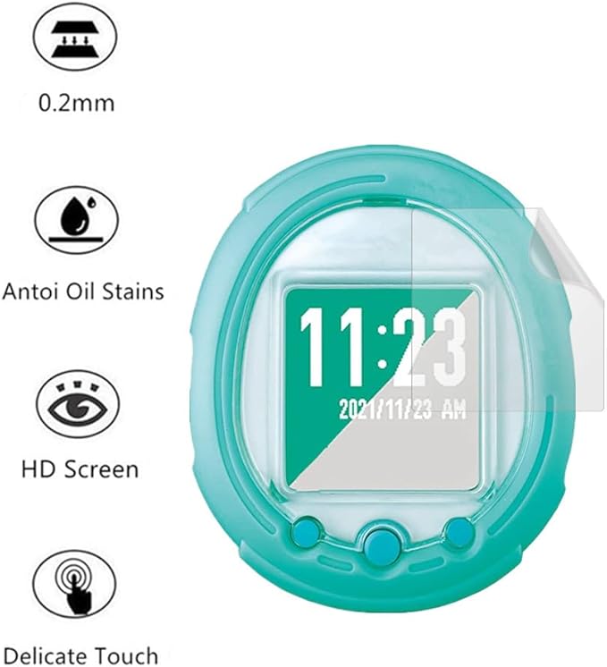 Screen Protector Compatible for Tamagotchi Uni and Smart, HD Full Coverage PET Clear Film