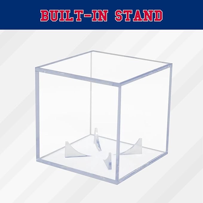 (2 Count) Display Zone Baseball Cube - Crystal Clear UV Protected Acrylic Display Case Box - Autographed Game Ball Holder (Fits Official Size MLB Ball) - Signed Baseball Memorabilia Storage