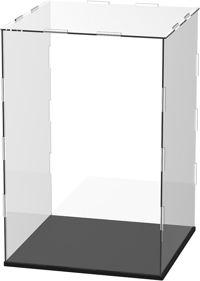Clear Acrylic Display Case, 8 x 8 x 12 Inch Assemble Clear Acrylic Display Box Dustproof for Action Figures/Model/Statues/Collectibles/Doll/Toys/Home Storage
