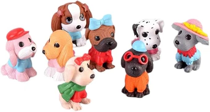 Morofme 8pcs Dog Cake Topper Puppy Cake Decorations Puppy Cupcake Topper Mini Doggie Figurines Toy Doggie Decor Pet Theme Cupcake for Kids Birthday Baby Shower Animal Theme Party Supplies