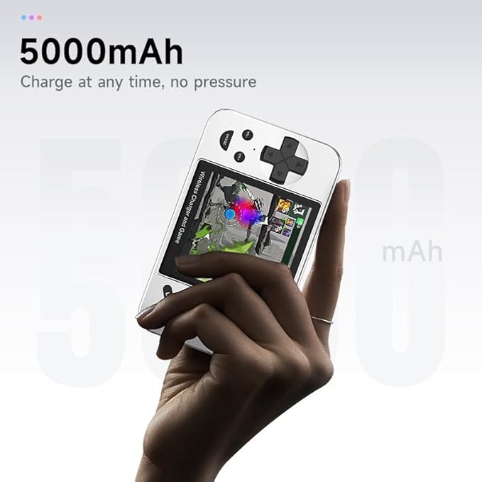 Handheld Game Console Mini Retro Console, 5000mAh Portable Pocket Arcade Supports Wired Wireless Charging Classic Game Ebook Movie Music Photo 7-in-1 with 16GB TF Card (Pink)