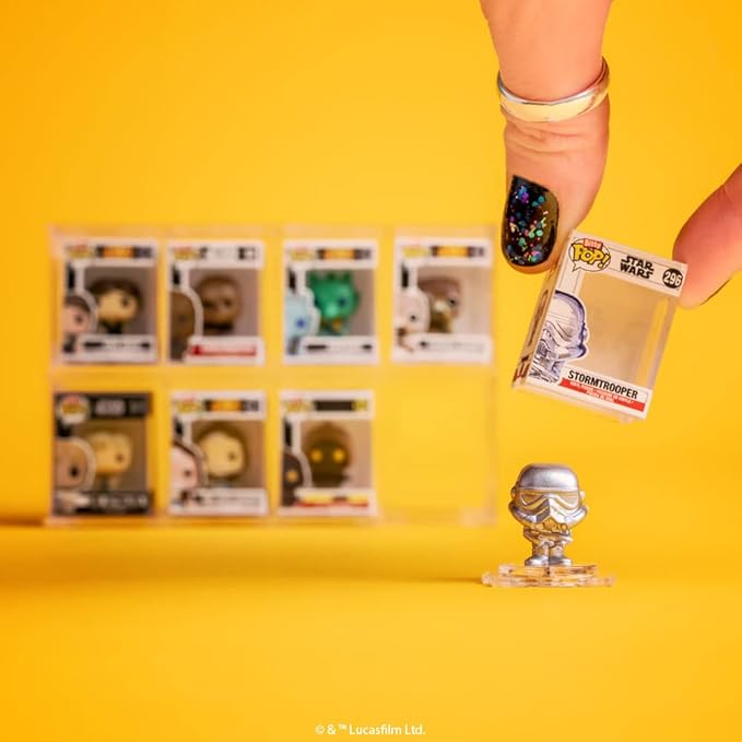 Funko Bitty POP! Star Wars - Luke, 4-Pack - Luke Skywalker, OBI-Wan Kenobi, Jawa and A Surprise Mystery Mini Figure - 0.9 Inch (2.2 Cm) Collectable - Stackable Display Shelf Included - Gift Idea