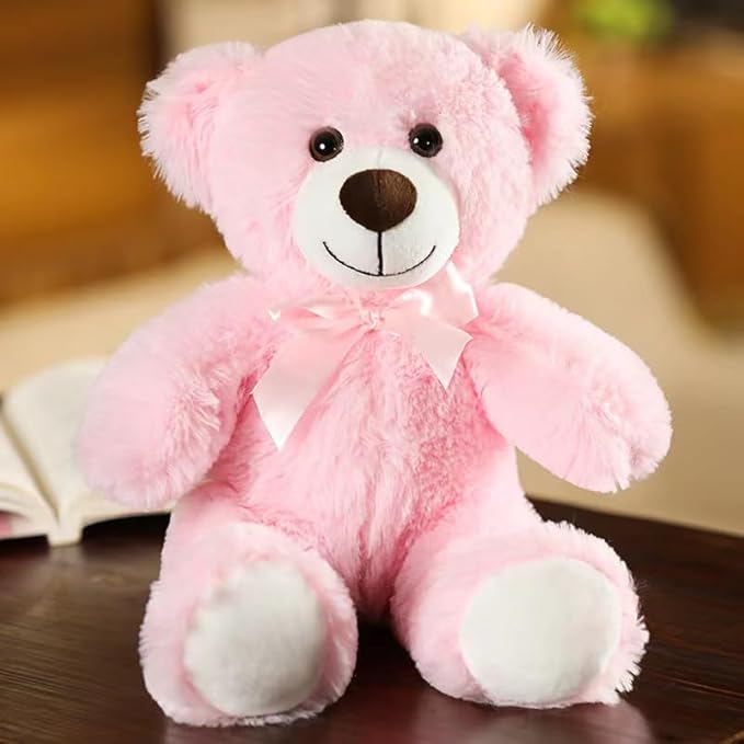 Teddy Bear Stuffed Animals, 13 Inches Teddy Bear Plush Toy Birthday Christmas Valentine’s Day Gift for Kids Girlfriend (Pink)