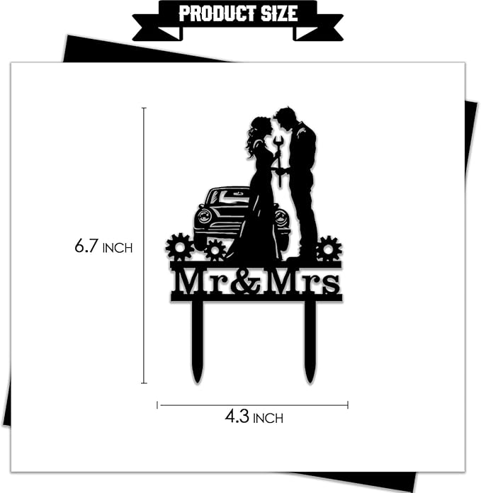 Repairman Wedding Cake Topper Funny Mr & Mrs Cake Decorations Repair Themed Cake Topper for Wedding Anniversary Bridal Shower Party Supplies