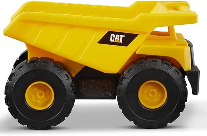 CAT Construction Toys, Construction Fleet 10" Dump Truck Toy - Heavy‑Duty Plastic, Working Tilting Bed & Free‑Rolling Wheels, Indoor/Outdoor Sandbox Truck for Toddlers & Kids Ages 2-6