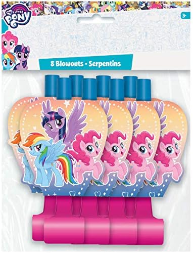 My Little Pony Birthday Party Supplies Favor Bundle Pack Includes 8 Party Paper Hats, 8 Party Paper Blowouts