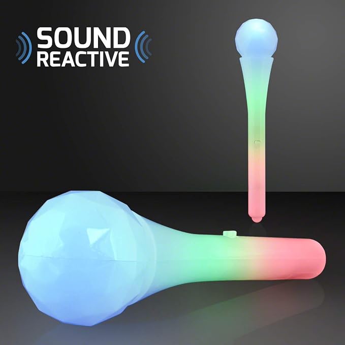 FlashingBlinkyLights Sound Activated Light Up Toy Microphone with Multicolor LEDs (Set of 12)