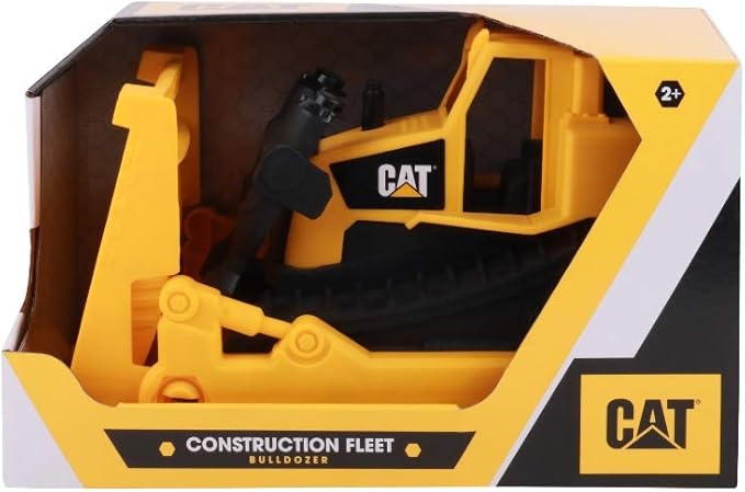 Cat Construction Fleet 10” Bulldozer Toy – Heavy‑Duty Plastic, Working Blade & Free‑Rolling Wheels, Indoor/Outdoor Sandbox Vehicle for Toddlers & Kids Ages 2 +, Yellow