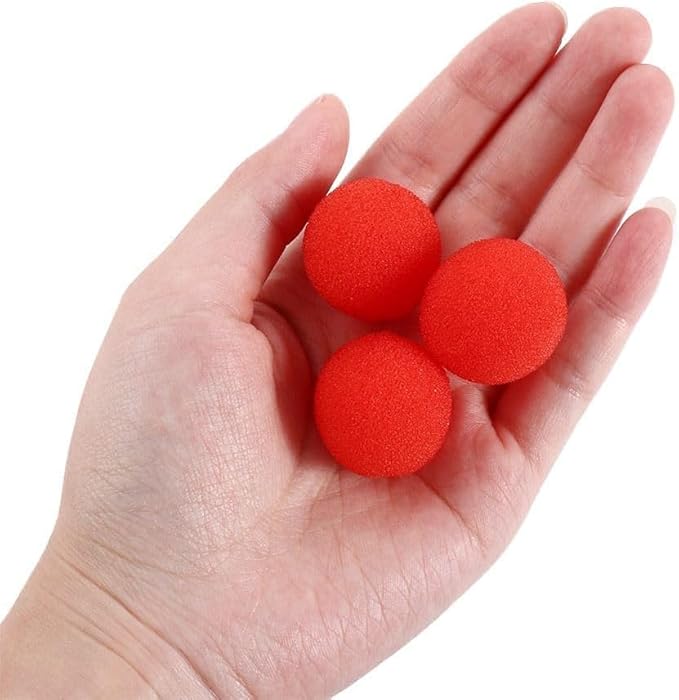 10 Pcs Red Sponge Balls Finger Sponge Ball Magic Ball Close-Up Magic Props Classical Comedy Trick Props Kits and Accessories Novelty and Gag (3.5cm)