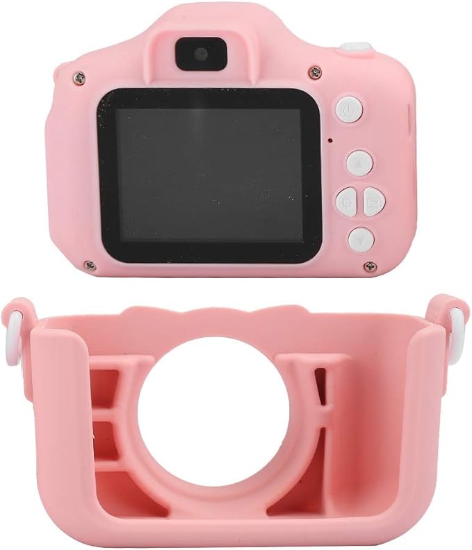 Children , 12MP ABS Silicone Mini Cartoon Kitty Digital Camera Toy with Double Camera for Kids ()