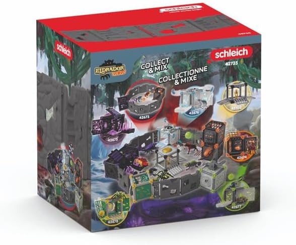 Schleich Eldrador Creatures - 12 PC BattleCave Arena Extension Playset - Includes 12 Walls to Build Your BattleCave Fortress | 42735