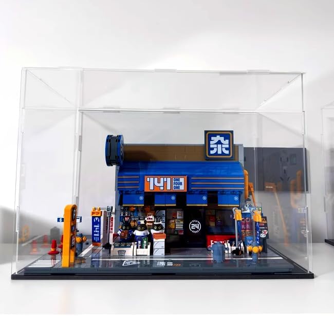Clear Acrylic Display Case, Assemble Cube Display Box Stand with Black Base, Dustproof Protection Showcase for Collectibles Memorabilia Figurines (12x12x12 inch; 30x30x30cm)