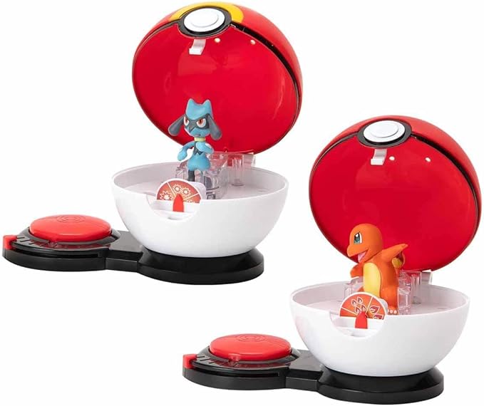 Pokémon Pokémon Surprise Attack Game, Featuring Charmander #1 and Riolu - 2 Surprise Attack Balls - 6 Attack Disks - Toys for Kids Fans