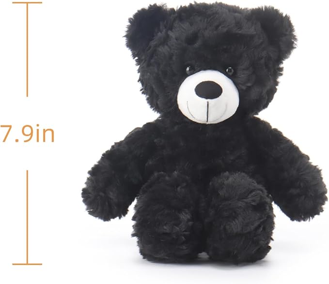 Apricot Lamb Black Flower Bear Stuffed Animals for Kids, Soft Cute Plush Toys for Baby Girl and Boy, 7.9 Inches