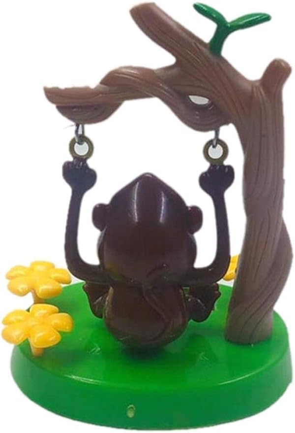 Brown Cute Solar Powered Dancing Monkey,Solar Monkey Swinging Animated Bobble Dancer,Solar Powered Car Dashboard Interior Decoration Desktop Ornaments Dancing,Solar Power Kits,Learning and Education