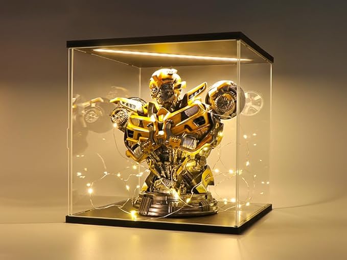 Clear Acrylic Display Case for Disney Winnie The Pooh 21326,LED-Lit Display Box Dustproof Showcase for Collectibles/Trope /Action Figures ( 11.8"x9.8"x11.8"inch)