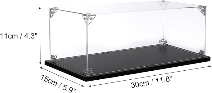 MECCANIXITY Acrylic Display Case, 12x6x4 Inches Clear Display Box Assemble Dustproof Display Box Storage Organizer for Collectibles Action Figures