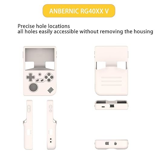 NOUKAJU Case for ANBERNIC RG40XX V Handheld Game Console, Silicone Protective Cover,Drop-Proof,Scratch-Proof,Shock-Proof,Dust-Proof,Protective Case for RG40XX V Game Console(Off-White)