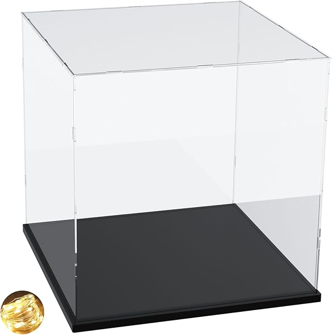 DuvinDD Acrylic Display Case for Collectibles Large Clear Lego Display Case Countertop Dustproof Protection Storage Box for Lego Deku Tree 77092, Lego Hogwarts Castle 76435(17x17x17inch)