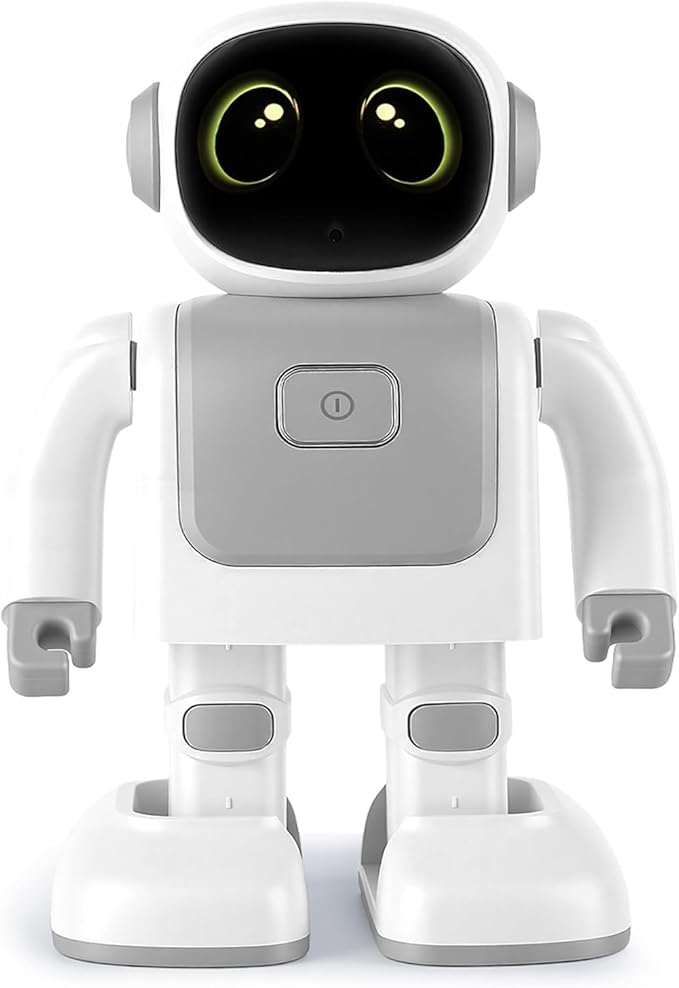 iMounTEK AI Robot Smart Interactive Learning Dancing Robot Telling Story Singing Music Programmable Moves Voice Assistant for Gift/Grey