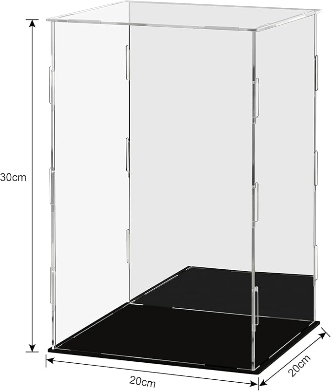 Display Case 7.8x7.8x11.8inch,20x20x30cm for Collectibles Assemble Clear Acrylic Box Alternative Glass Case for Display Action Figures Home Storage Organizing Toys
