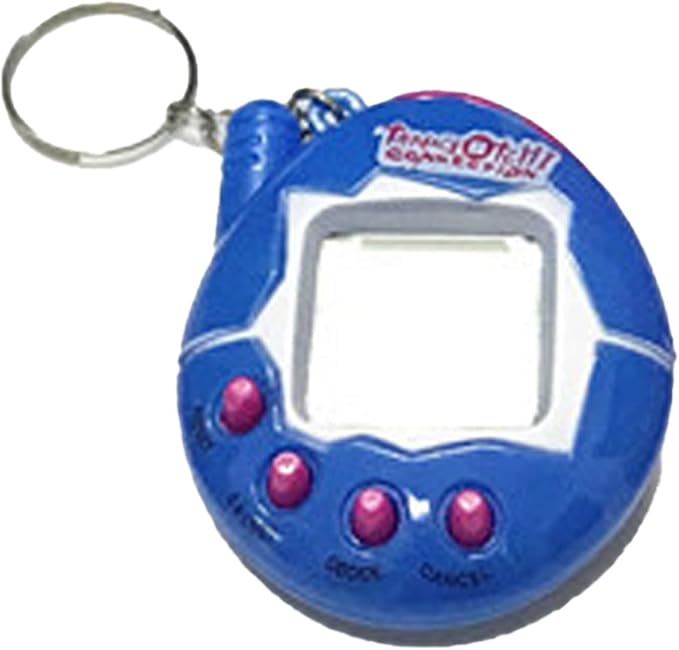 Virtual Electronic Digital Pet Game Machine Keychain with Egg Shaped Case, Upgraded Collector's Edition Virtual Pets for Kids (Blue)