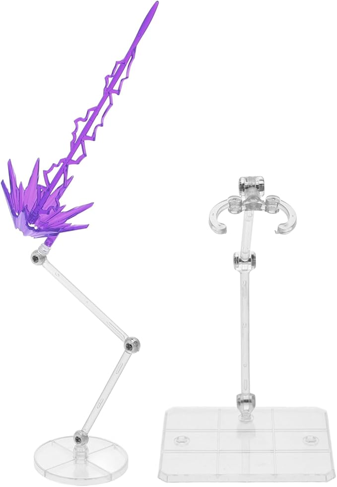 Totority Anime Action Figure Display Stand with Energy Effect Plastic Model Support Base for Collectibles and Home Decor 5.5 X 4.7 X 2 Inches