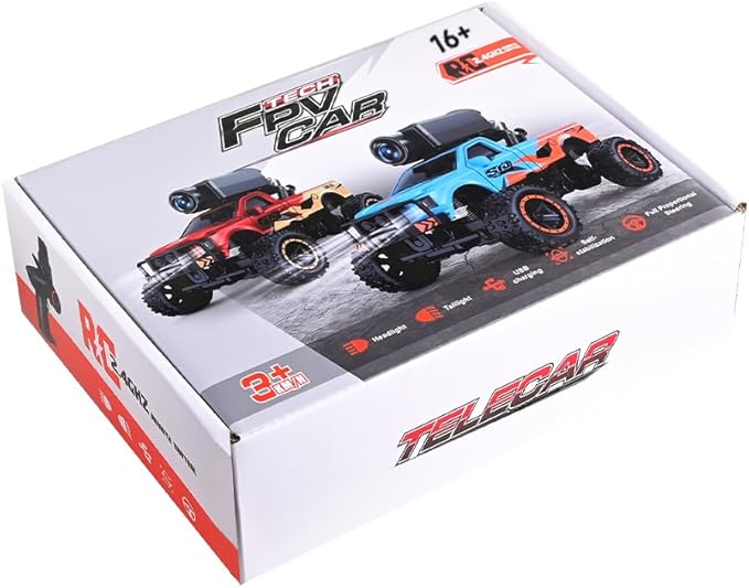 Helixsun WL 1/64 Scale FPV Mini RC Truck, APP Auto-Pairing Full-Proportional Model with WiFi Camera (Remote Controller + Display Screen Included/RTR/Blue), Giving Immersive Drving Experience