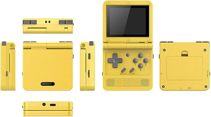 GoolRC Retro Handheld Game Console, with 16G Built-in 2000 Classic Games, Portable Hand Held Open Source Linux System 3.0-in HD IPS Screen Handheld Game Console (Yellow 16GB)
