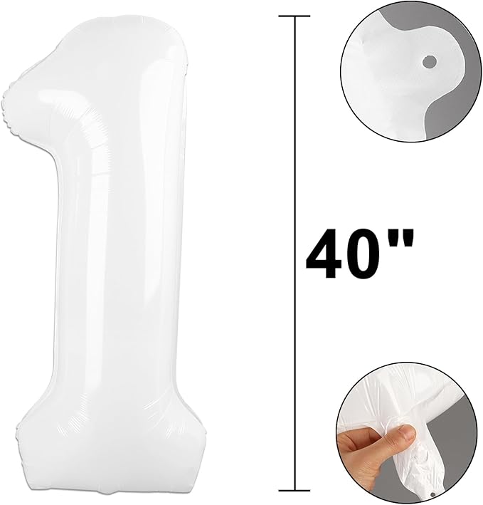 40 Inch White Number 18 Digital Balloon,Jumbo Mylar Foil Helium Balloon for 18 Balloons for Birthday Party,Wedding Anniversary Party Decorations