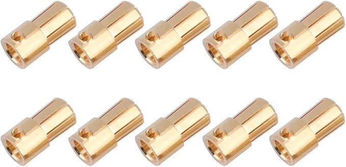 10 Pairs 6.5mm Gold Banana Bullet Connectors Male and Female for RC Battery ESC Motor Wire Plug