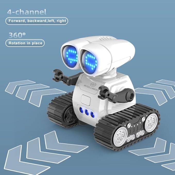 Remote Control Robots Toy, USB Rechargeable Movable Robot Toy with LED Eyes & Music, Robot Toy for Kids, Birthday Gift for Boys & GirIs