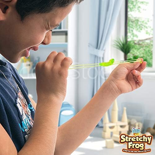 PICK A TOY Slingshot Rubber Frog 24 Set, Sticky Toys You Throw At The Wall, Stretchy Wall Crawler Toy, Party Favors for Kids, Goodie Bags, Pinata Filler, Easter Egg Stuffer