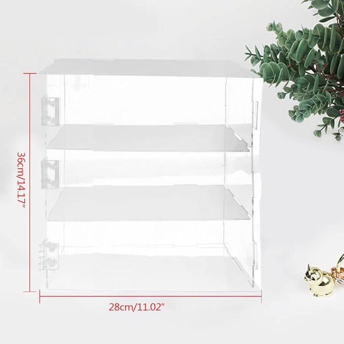 3 Tier Display Cases for Collectibles Toys, Acrylic Display Case Display Storage Box Rectangle, Wall-Mounted Dustproof Clear Showcase Holder for Collectibles Action Figure