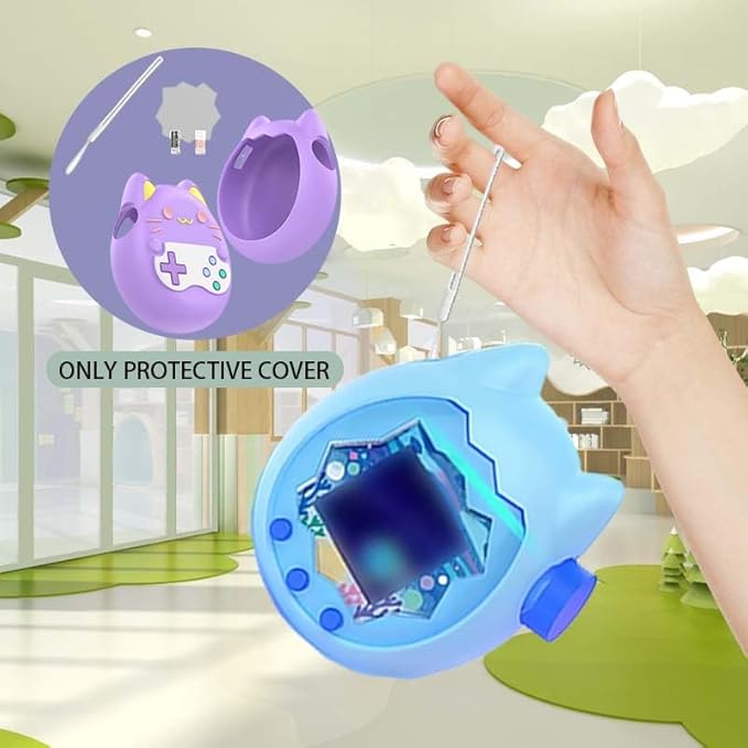 Silicone Cover for Tamagotchi Paradise,Silicone Cover Case for Tamagotchi Paradise Interactive Virtual Pet with Lanyard Screen Protector Button Film for Girl boy