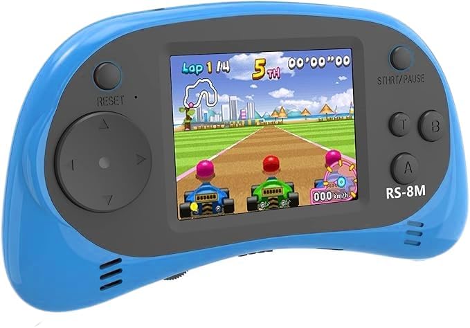 E-MODS GAMING Kids Handheld Games 16 Bit Retro Video Games Console with 220 HD Electronic Games - 2.5'' LCD Portable Travel Games Entertainment Gifts for Boys Girls Ages 4-12 (New Blue)