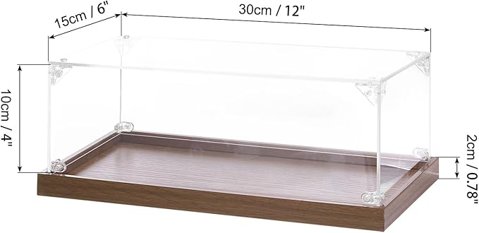MECCANIXITY Acrylic Display Case, 12"x6"x4" Clear Display Box Assemble Dustproof Storage Organizer Showcase for Collectibles Action Figures