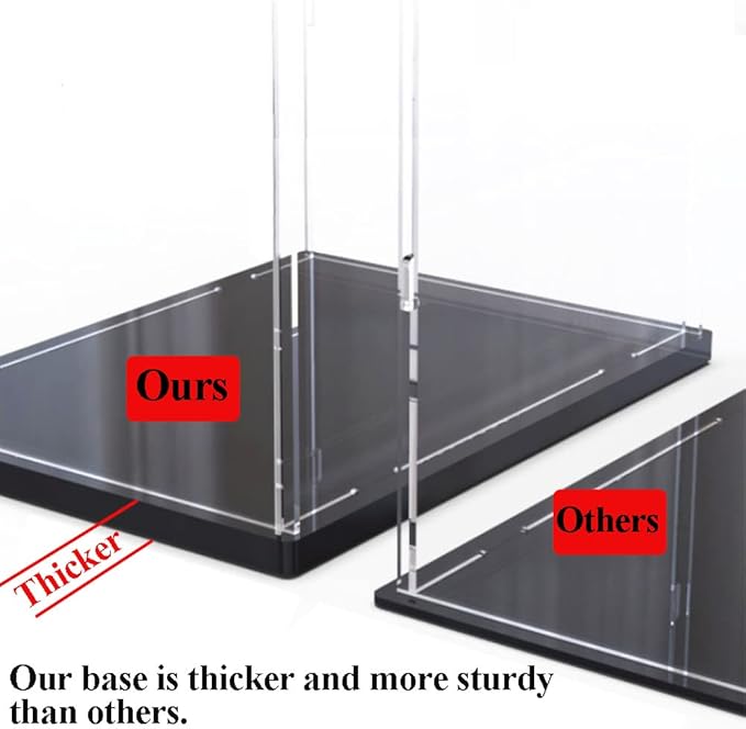 DuvinDD Acrylic Display Case for 1/8 Scale Model Car Large Lego Display Case for 42096 42083 Showcase Countertop Clear Display Box Dustproof Storage Acrylic Box with Black Base(23.6x11.8x7.8inch)