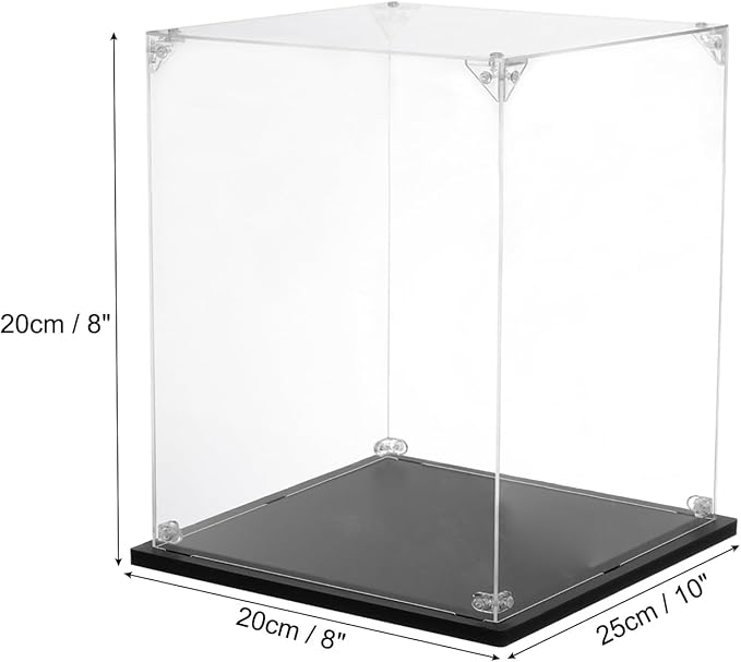 MECCANIXITY Acrylic Display Case, 8''x10''x8'' Clear Display Box Assemble Dustproof Display Box Storage Organizer for Collectibles Action Figures