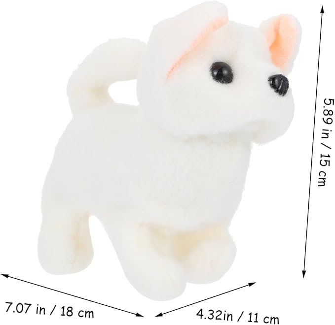 SUPVOX Robot Dog Walking Dog Plush Model Barking Plaything Simulation Plaything Imitation Cognitive White Pp Cotton