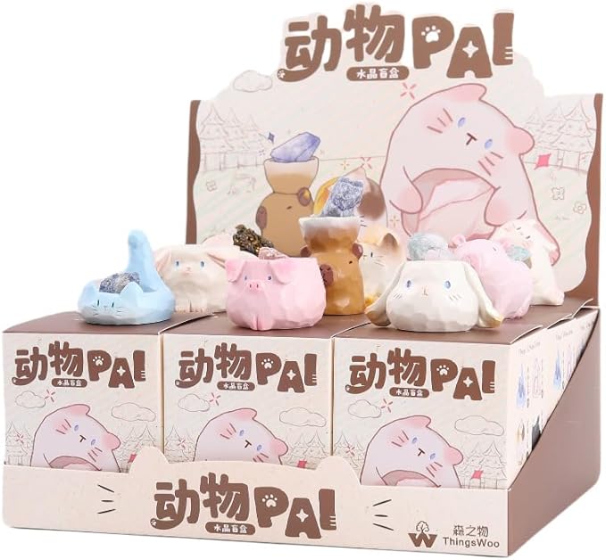 Surprise Box Figures Diamond Crystal Animals Zoo Figurine, Mystery Bag Random Design Action Figures Figurine Collectible Home Desk Car Decoration, Birthday Christmas New Year Gift -Single Box