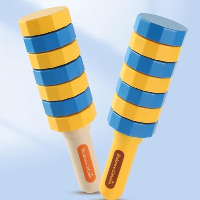 Handheld Wooden Balancers- Wooden Balance Challenge Set for Kids & Adults, Hand Eye Coordination Game, Sensory Motor Skills, Creative Play, Stress Relief Fidget Gift for Holiday/Party (B)