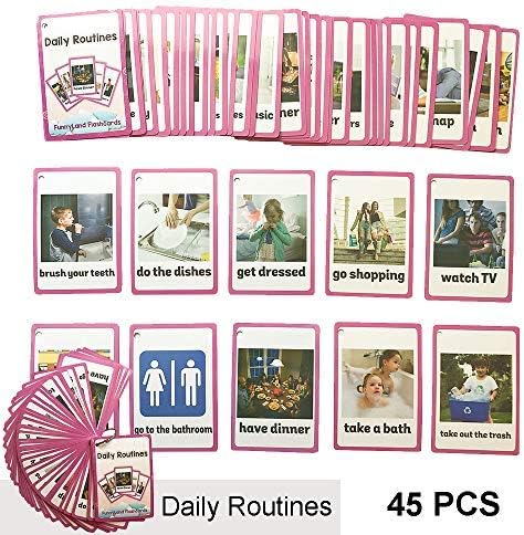Daily Routines Gestures English Flash Cards Pocket Card Learning Toys for Children Pre-Kindergarten Kids Education Aids