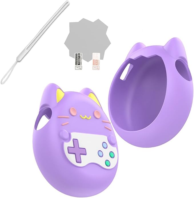 Silicone Cover for Tamagotchi Paradise,Silicone Cover Case for Tamagotchi Paradise Interactive Virtual Pet with Lanyard Screen Protector Button Film for Girl boy